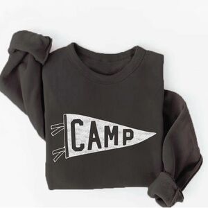 Oat Collective Camp Graphic Sweatshirt - Black